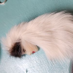 Vintage Elegant 80's Fur trimmed Face Pin.